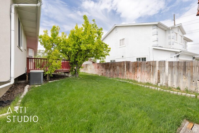 2956 W Mackay Meadows Pl, West Valley City, UT 84119 - view of yard featuring central air condition unit and a deck