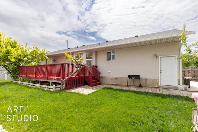 2956 W Mackay Meadows Pl, West Valley City, UT 84119 - back of house featuring a wooden deck and stucco siding