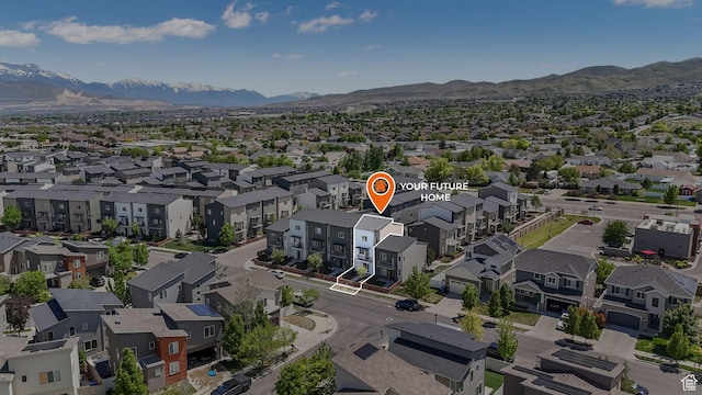 5368 W Sonova Ln S, Herriman, UT 84096 - aerial perspective of suburban area featuring mountains