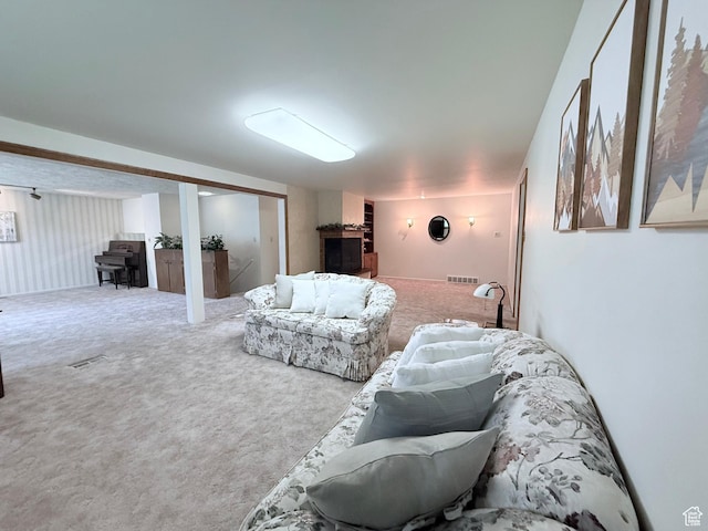 living room featuring carpet flooring