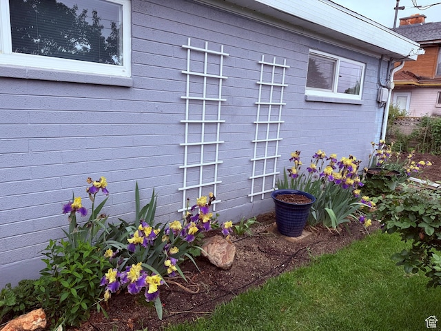 exterior view of a downspout