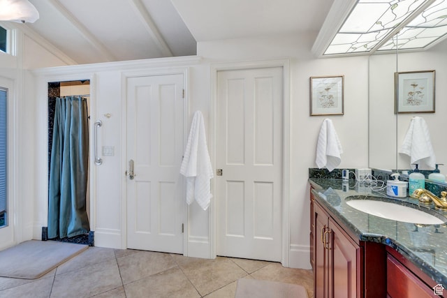 3223 Apache Ln, Provo, UT 84604 - bathroom with vanity and tile patterned floors