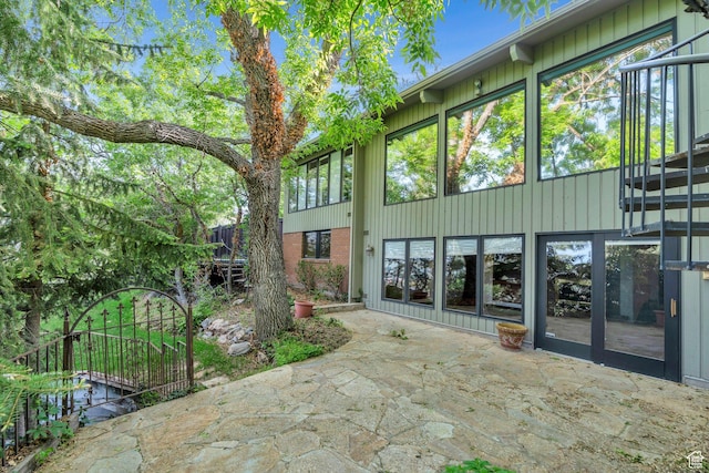 3223 Apache Ln, Provo, UT 84604 - back of property with a patio area and stairs