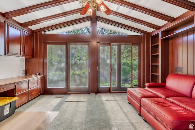 3223 Apache Ln, Provo, UT 84604 - living room featuring ceiling fan and light carpet