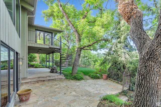 3223 Apache Ln, Provo, UT 84604 - view of patio / terrace featuring stairway