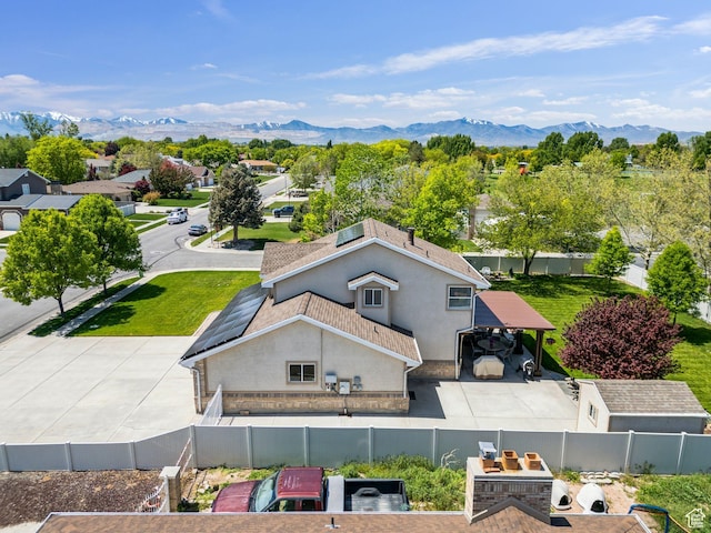 view from above of property with mountains