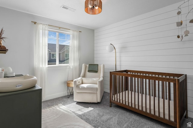 15378 S Skyraider Ln, Bluffdale, UT 84065 - carpeted bedroom with a crib and baseboards