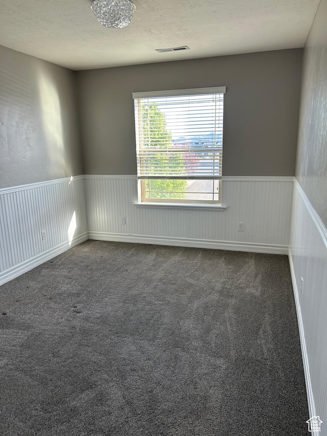 642 W 1250 S, Lehi, UT 84043 - unfurnished room with wainscoting, dark colored carpet, and a textured ceiling
