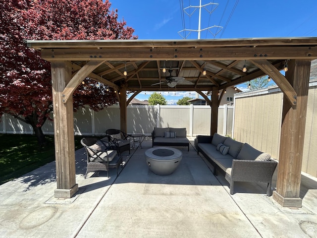 642 W 1250 S, Lehi, UT 84043 - view of patio / terrace with a gazebo, an outdoor hangout area, and a fenced backyard