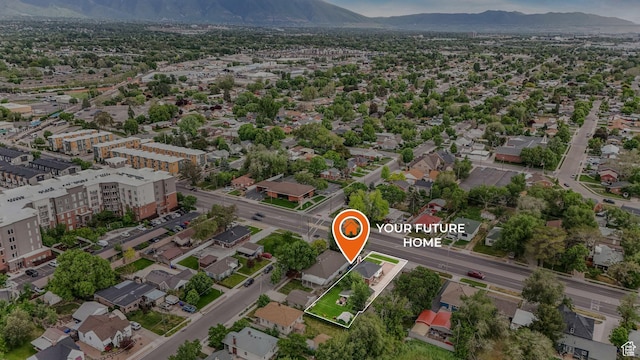 view of property location with a mountain backdrop