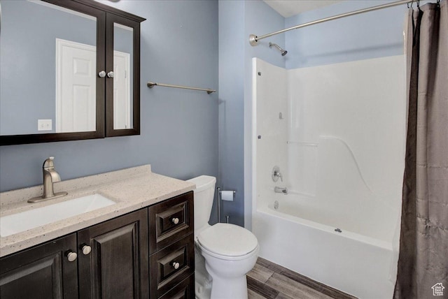 2421 N 400 E Unit M-1, North Ogden, UT 84414 - full bath featuring toilet, vanity, wood finished floors, and shower / bathtub combination with curtain