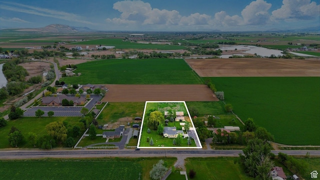 2897 W 3400 N, Benson, UT 84335 - aerial view of property's location featuring rural landscape and property parcel outlined