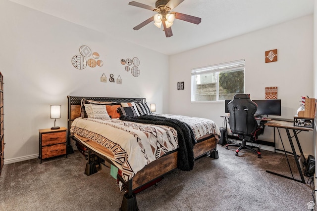 1456 S 430 W, Orem, UT 84058 - carpeted bedroom with a desk, a ceiling fan, and baseboards