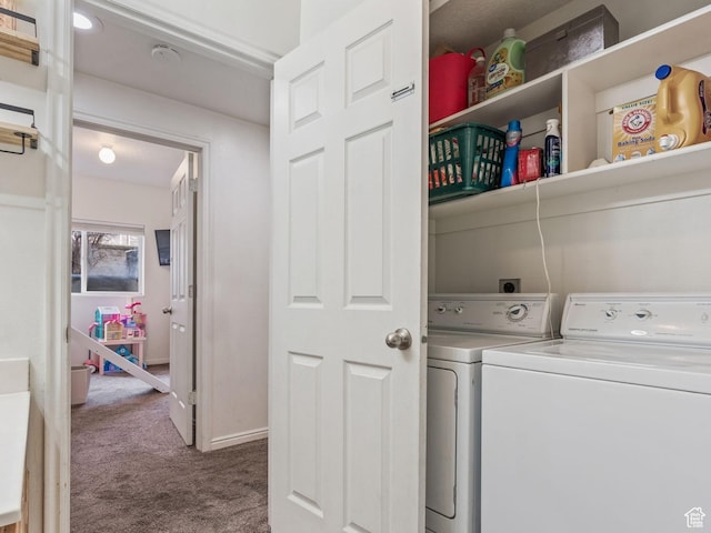 1456 S 430 W, Orem, UT 84058 - laundry room featuring carpet, separate washer and dryer, and baseboards