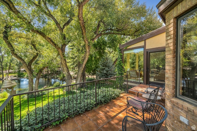 305 S Rachel Ln, New Harmony, UT 84757 - wooden terrace featuring a water view