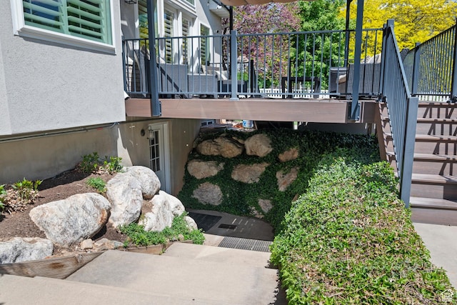 2242 E Deere View Dr N, Layton, UT 84040 - exterior view of stairs and stucco siding