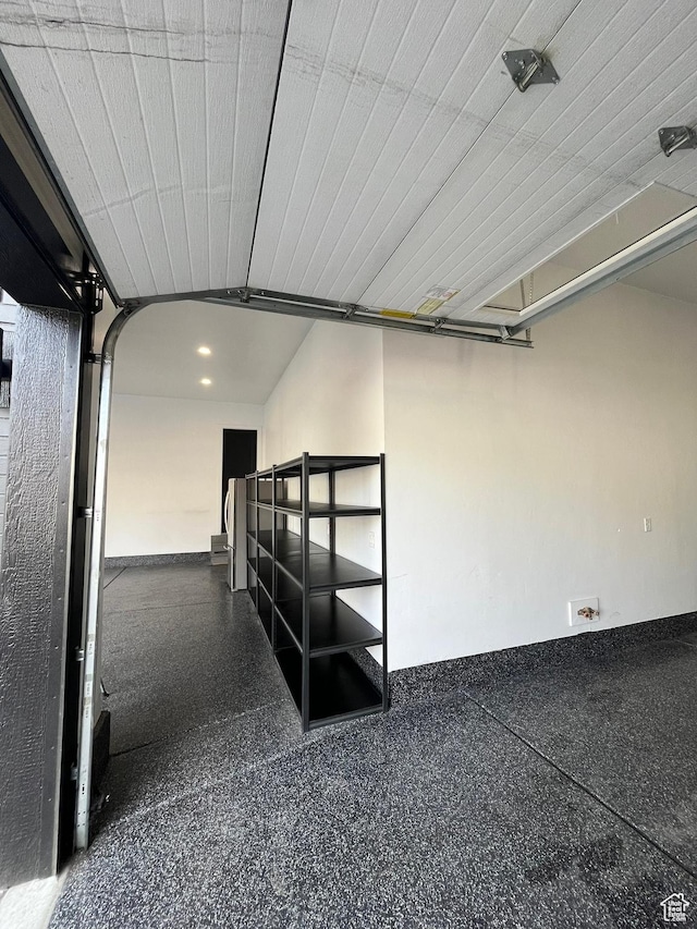garage featuring recessed lighting