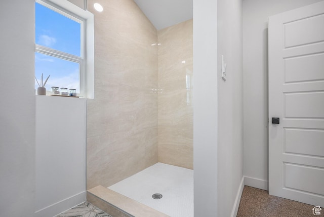 3670 S 1300 E, Millcreek, UT 84106 - bathroom featuring baseboards and tiled shower