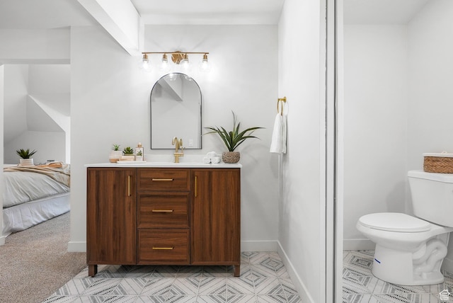 3670 S 1300 E, Millcreek, UT 84106 - ensuite bathroom with vanity, toilet, and baseboards