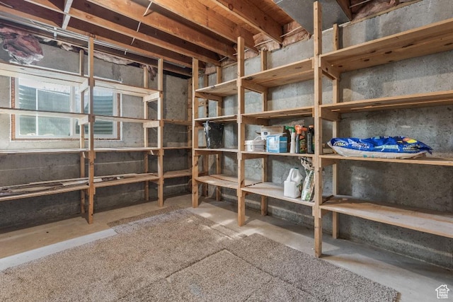 view of storage area
