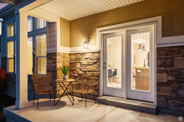82 E Danta Dr S, Draper, UT 84020 - view of exterior entry with stone siding and stucco siding