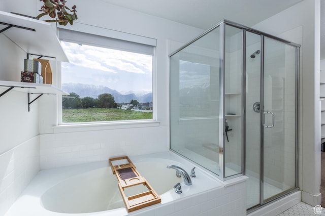 57 S Sterling Way, Vineyard, UT 84059 - bathroom featuring a mountain view, a stall shower, and a garden tub