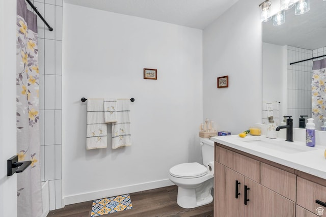 1218 S Sawmill Blvd Unit 1-106, Heber City, UT 84032 - full bath featuring wood finished floors, a shower with curtain, toilet, vanity, and baseboards