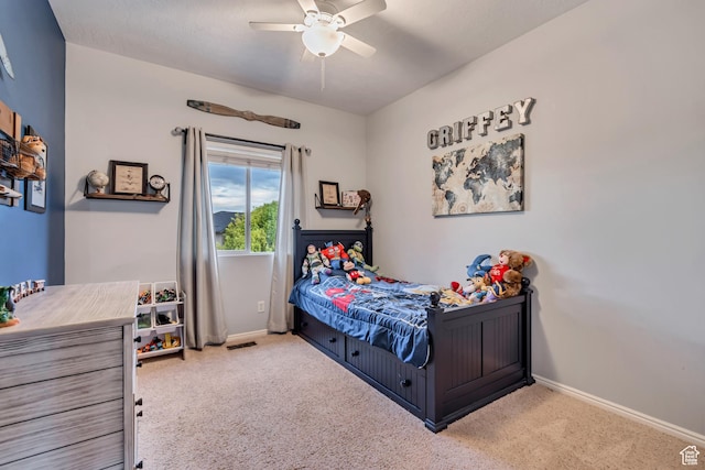 5414 W Island Creek Dr S, West Jordan, UT 84081 - bedroom featuring carpet, baseboards, and ceiling fan