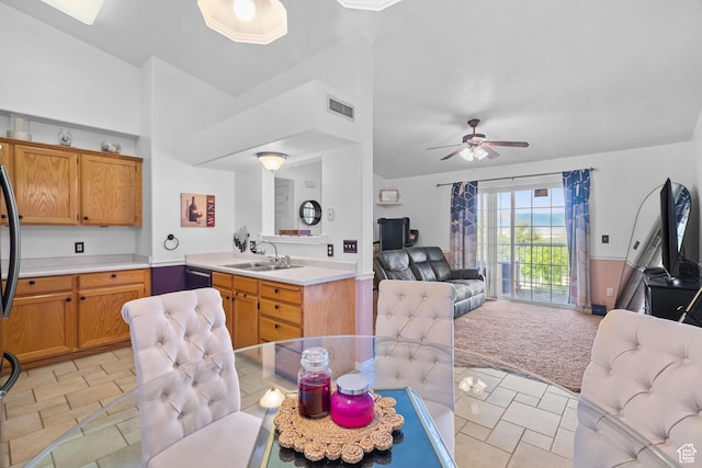 1512 N 1335 W, Orem, UT 84057 - kitchen with open floor plan, a sink, light countertops, and dishwashing machine