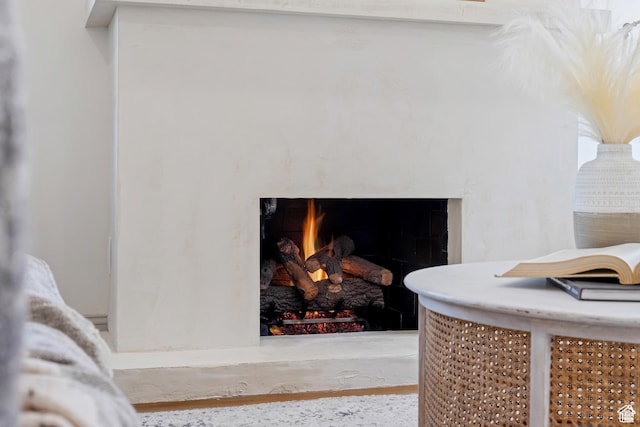 detailed view of a fireplace