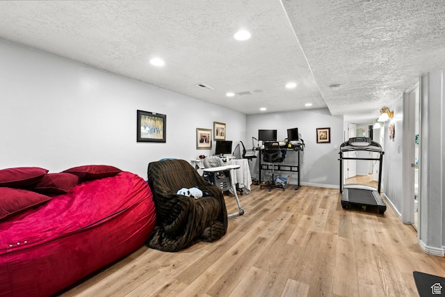 2142 Alaska Ave, Provo, UT 84606 - interior space featuring a textured ceiling, wood finished floors, recessed lighting, and baseboards