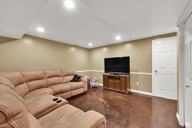 1780 N 800 E, North Ogden, UT 84414 - living room featuring finished concrete floors, recessed lighting, and baseboards