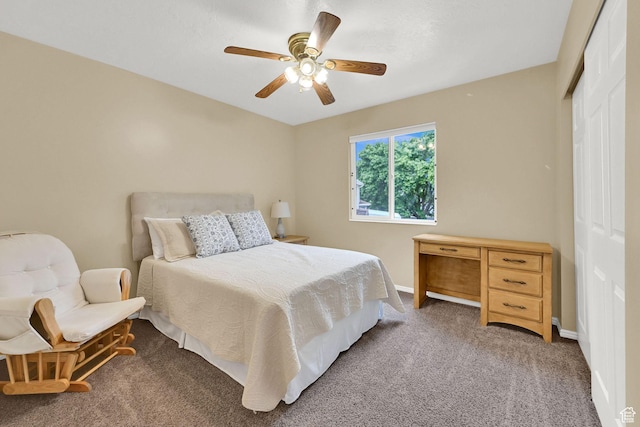 1780 N 800 E, North Ogden, UT 84414 - bedroom featuring a closet, light carpet, baseboards, and a ceiling fan