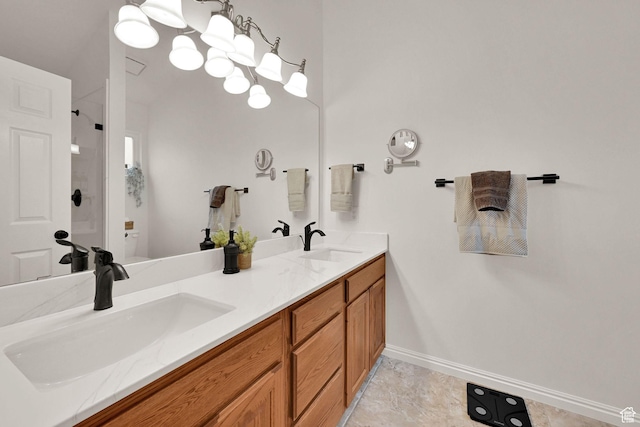 1780 N 800 E, North Ogden, UT 84414 - bathroom with a walk in shower, double vanity, and baseboards