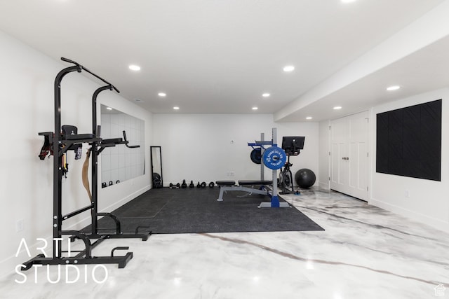 752 N Sunset Dr, Morgan, UT 84050 - workout room with recessed lighting and baseboards