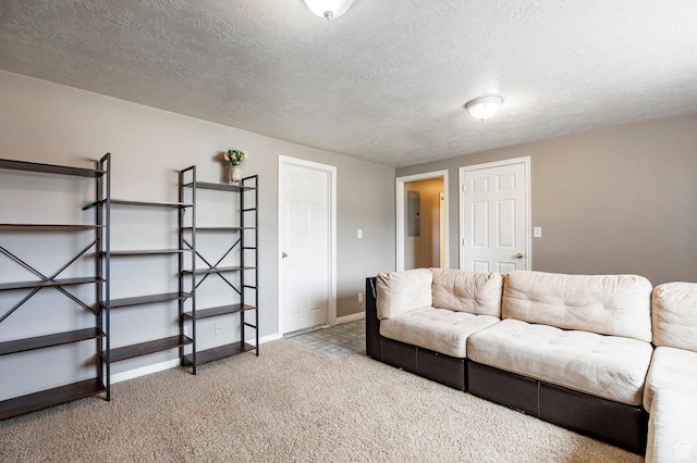 2135 W 4300 S, Roy, UT 84067 - living room featuring baseboards, a textured ceiling, and light carpet