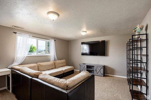 2135 W 4300 S, Roy, UT 84067 - carpeted living room with a textured ceiling and baseboards