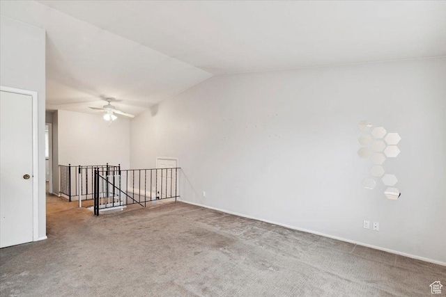 22 W 1470 S, Farmington, UT 84025 - unfurnished room with a ceiling fan, vaulted ceiling, carpet flooring, and baseboards
