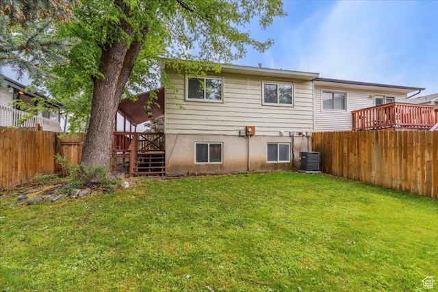 22 W 1470 S, Farmington, UT 84025 - back of house featuring stairway, a wooden deck, and cooling unit