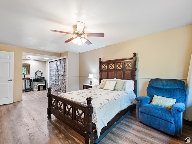 450 W Chokecherry Cir, Orem, UT 84058 - bedroom featuring wood finished floors and ceiling fan