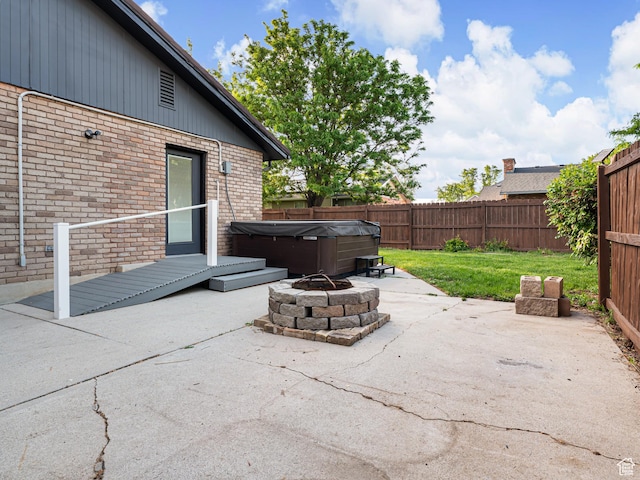 450 W Chokecherry Cir, Orem, UT 84058 - view of patio with a hot tub