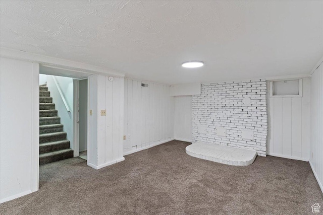 3214 Porter Ave, Ogden, UT 84403 - finished below grade area featuring carpet, stairs, and a textured ceiling
