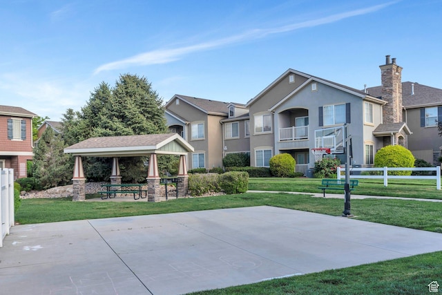 1485 W 80 S, Pleasant Grove, UT 84062 - view of front of property with a gazebo, stucco siding, and a chimney