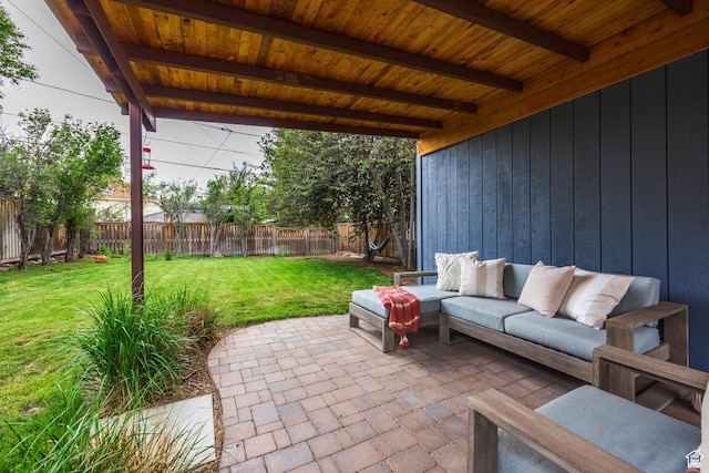 view of patio / terrace featuring an outdoor hangout area