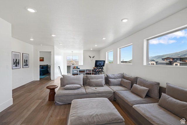 3232 E 5225 N, Eden, UT 84310 - living area with wood finished floors, recessed lighting, and baseboards