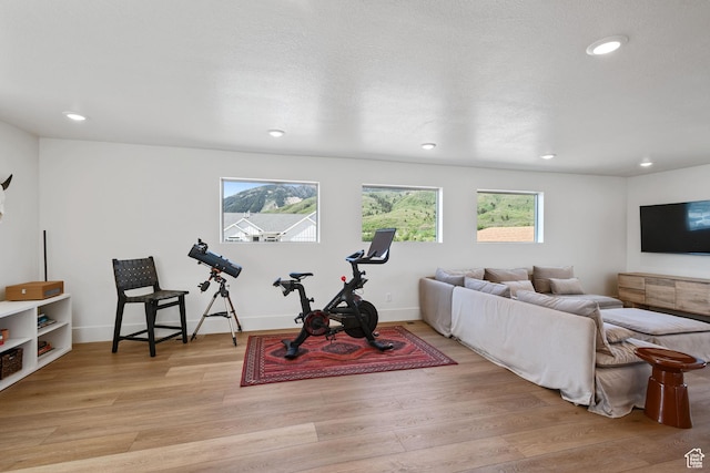 3232 E 5225 N, Eden, UT 84310 - exercise area featuring wood finished floors and recessed lighting