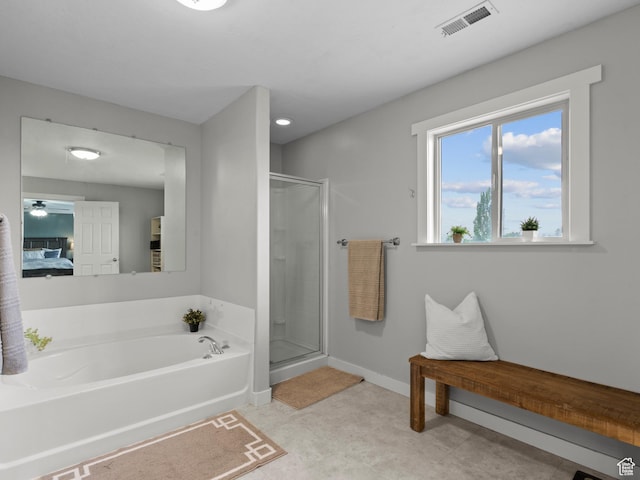 1370 S 1500 W, Springville, UT 84663 - ensuite bathroom with a stall shower, a garden tub, and baseboards