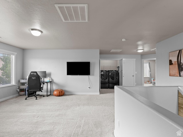 1370 S 1500 W, Springville, UT 84663 - carpeted office space featuring washing machine and dryer and baseboards