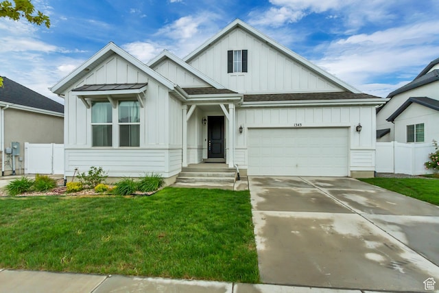 1343 N 3350 W, Provo, UT 84601 - modern farmhouse featuring board and batten siding, roof with shingles, an attached garage, and concrete driveway