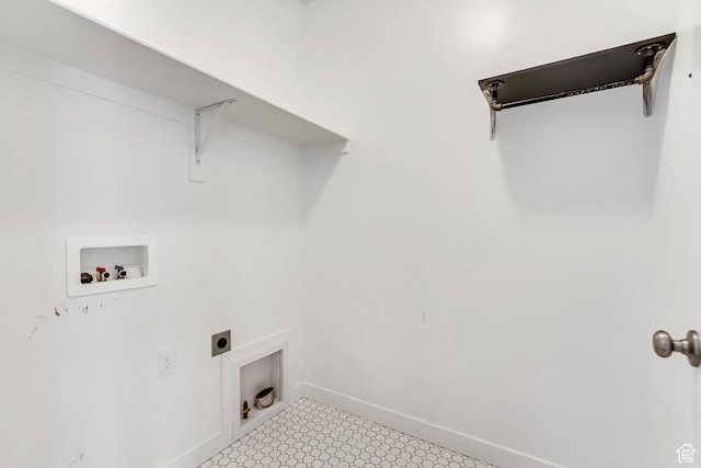 1343 N 3350 W, Provo, UT 84601 - laundry area with hookup for a washing machine, baseboards, light flooring, and electric dryer hookup